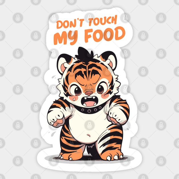 Don't Touch My Food! Tiger Cub. Pet Blanket Sticker by ImativaDesign